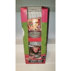 Holiday Drinking Glass Set: A Christmas Story 21 oz Curved Table Glasses 2-Pack